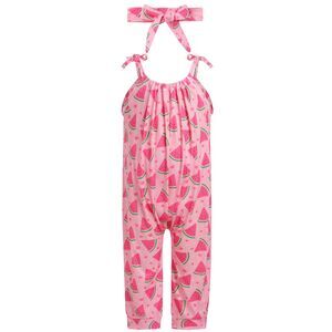 Toddler Girl Sleeveless Adjustable Strap Jumpsuit – 18–24M – Watermelon Print